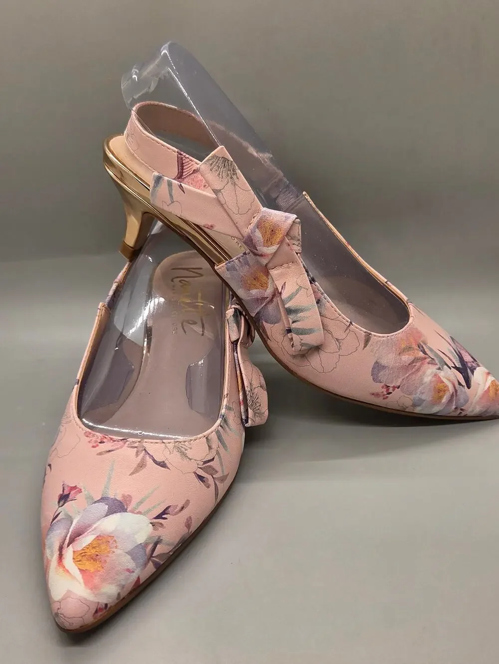 Nanette Lepore Rhona slingback kitten heels in a pink floral Size 6M